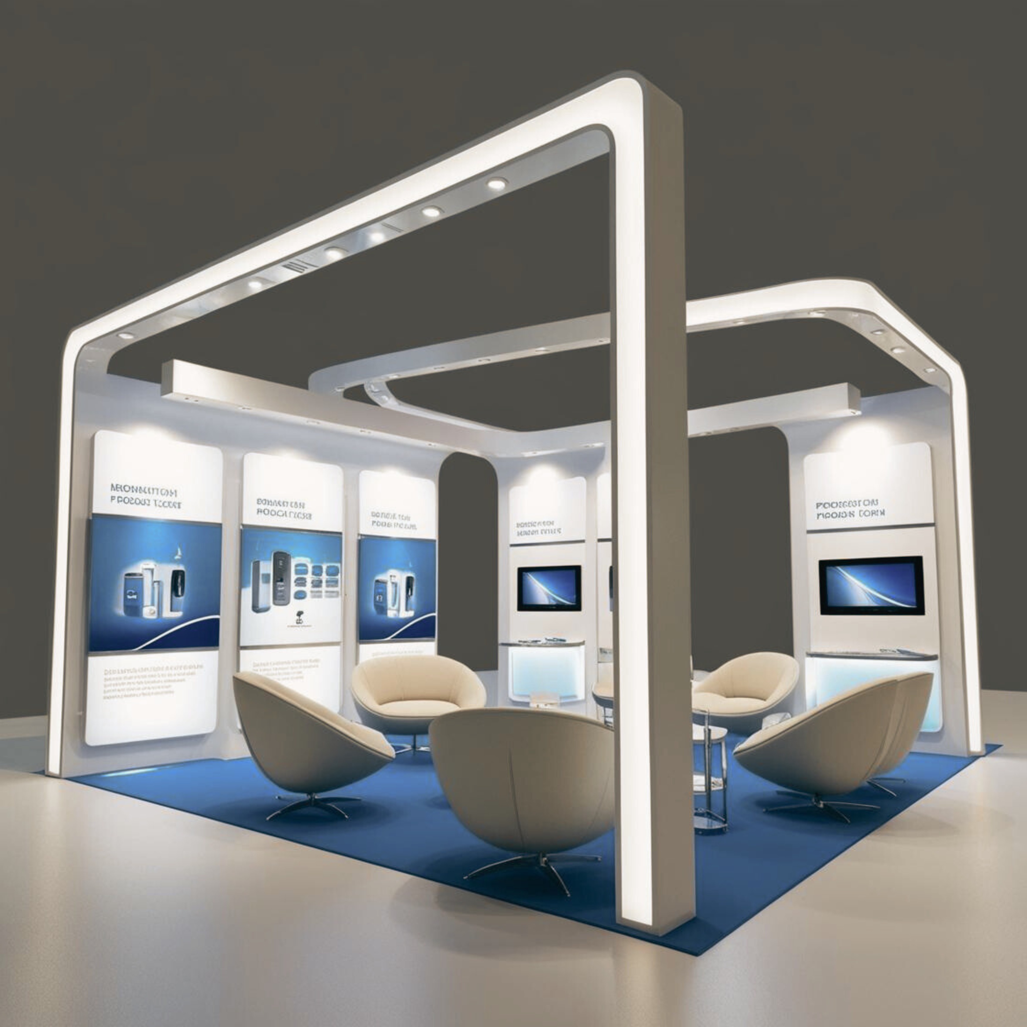 Curved exhibition stand build